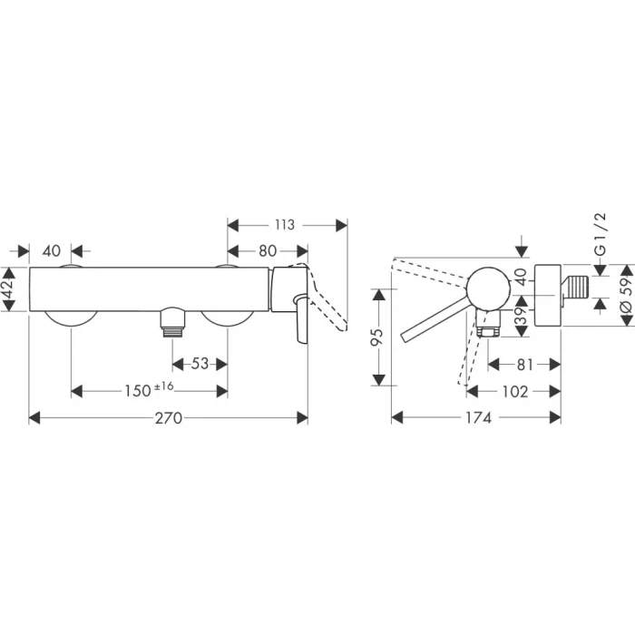 AXOR смеситель для душа, Starck, черный арт. 10665340