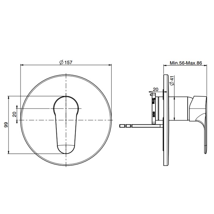 Fima Carlo Frattini смеситель для душа, встраиваемый, serie 22, черный арт. f3839x1ns