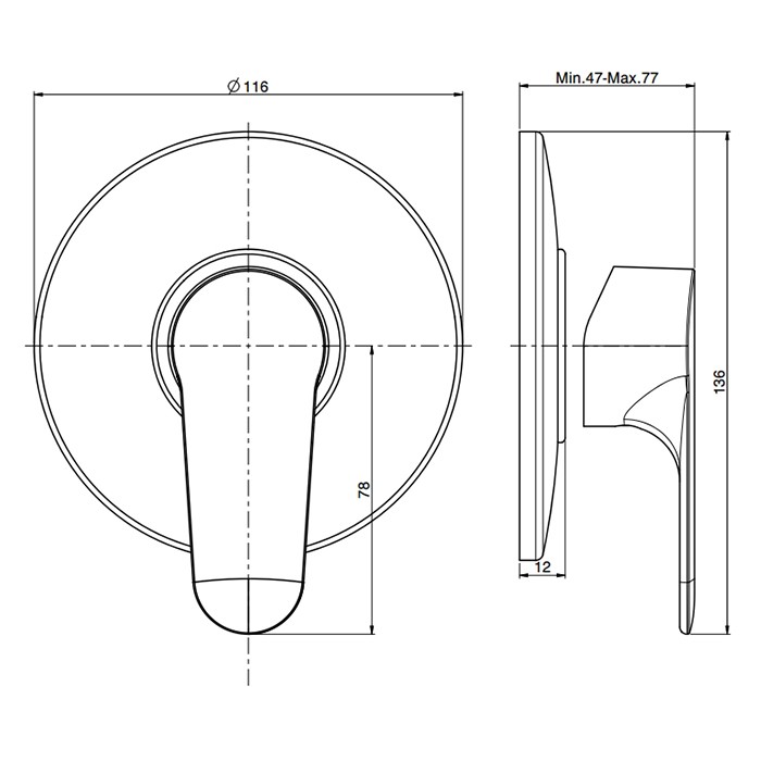 Fima Carlo Frattini смеситель для душа, встраиваемый, serie 22, хром арт. f3833/1cr