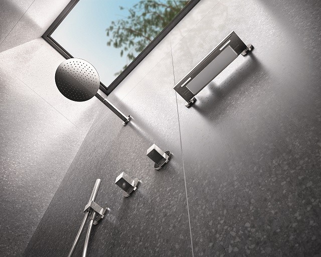 Keuco полочка для душа со встроенным стеклоочистителем, edition 90, хром арт. 19059 010000