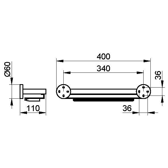 Keuco полочка для душа со встроенным стеклоочистителем, edition 90, хром арт. 19059 010000