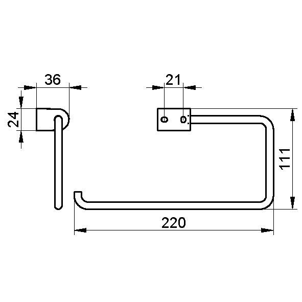 Keuco кольцо для полотенца 22 см, smart.2, хром арт. 14721 010000