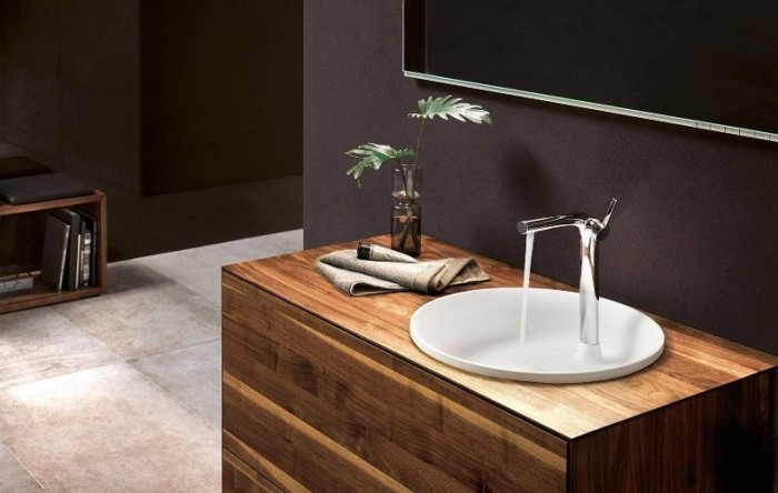 Keuco тумба под умывальник, 1050х400х535 мм отверстие слева 1 ящик фасад и, edition lignatur, арт. 33371 800121