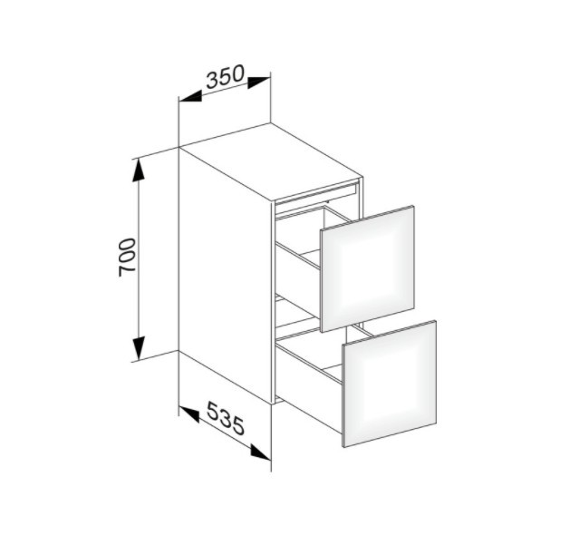 Keuco тумба боковая подвесная с двумя выдвижными фронтами, edition 11, трюфель арт. 31321 370000