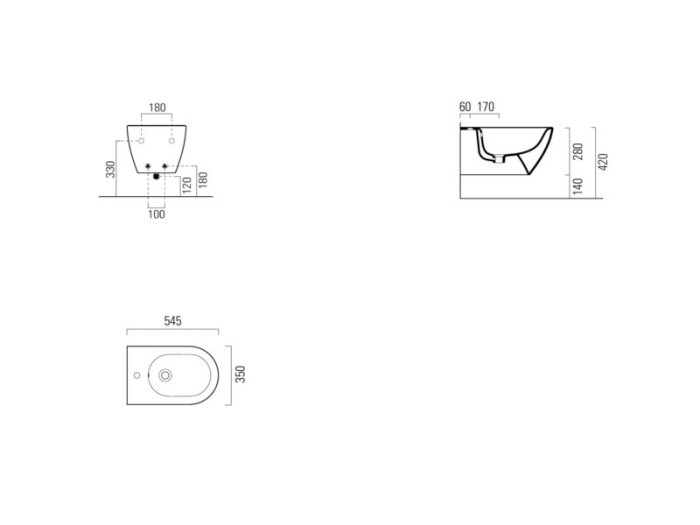 GSI Биде подвисное 35х54,5 см, Pura - 8861111