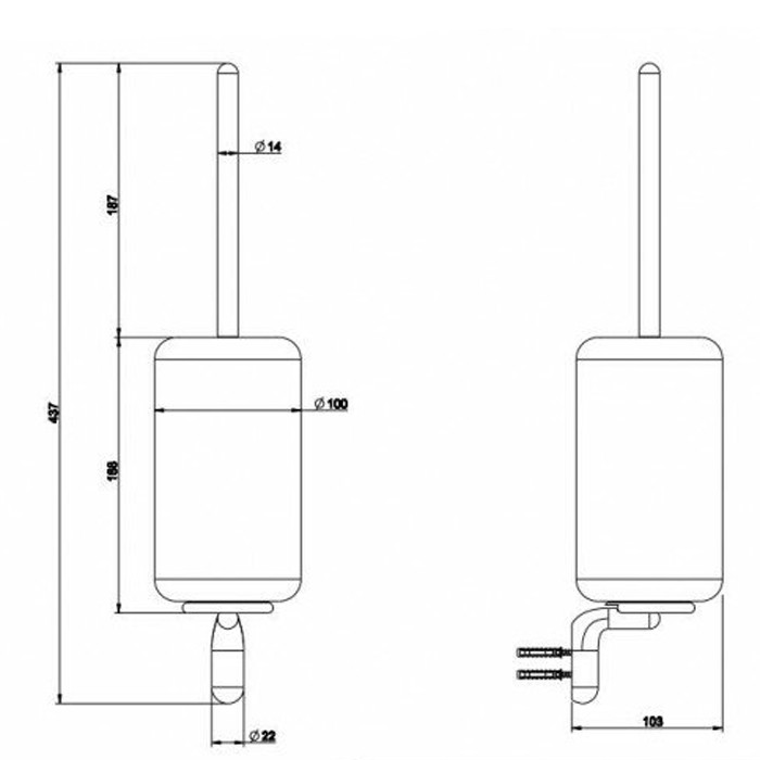 Gessi Ершик для унитаза подвесной, Goccia, 38019#031 цвет: хром/белый