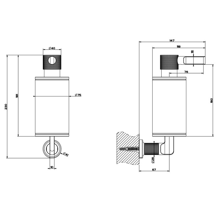 Gessi Дозатор для жидкого мыла настенный, Inciso, 58514#299 цвет: черный/nero xl