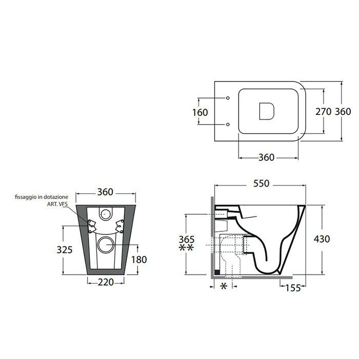 Azzurra Унитаз 36x55 Build, BUVCTTE00000BI цвет: белый