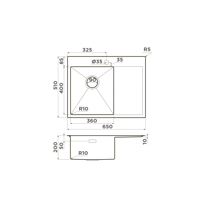 Omoikiri кухонная мойка Akisame 65-L, нержавеющая сталь арт. 4973058