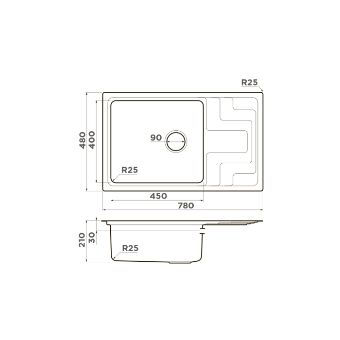 Omoikiri кухонная мойка Mizu 78-LB, нержавеющая сталь арт. 4973729