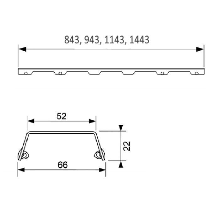 TECE решетка угловая "steel ii", 1000х1000 мм, нерж. сталь, полированная, drainline - 611082