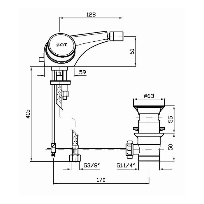 Zucchetti смеситель для биде с одним отверстием с аэратором, savoir, хром арт. zsa603.cc