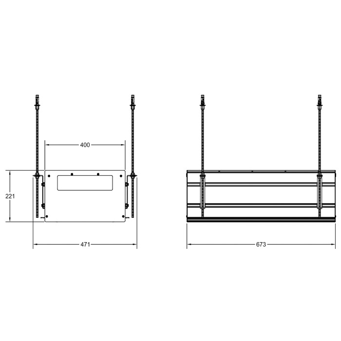 Gessi Профиль линейный 670 мм, для 3 модулей, установка Shift-Fix, Binario, 61006#299 цвет: black xl