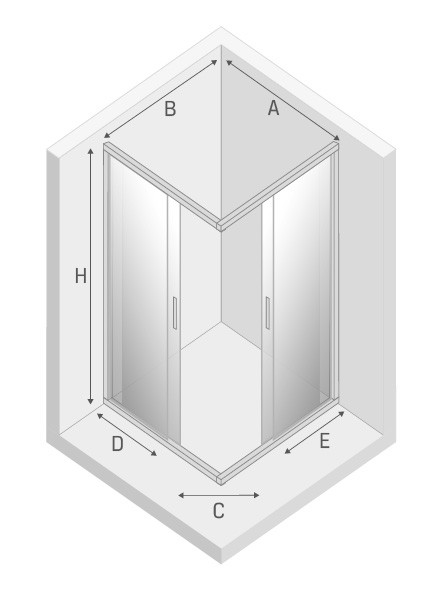 Душевое ограждение new praktic 80x80x195, New trendy New praktic chrome, хром арт. K-0465