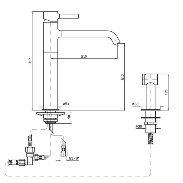 Zucchetti однорычажный смеситель для мойки на 2 отверстия, pancucina, хром арт. zp6276