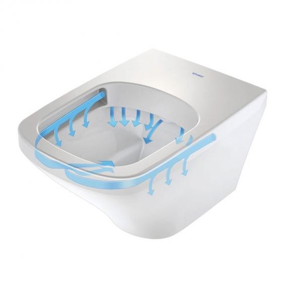 Duravit унитаз подвесной с сиденьем rimless с вертикальным смывом, без смывного края, durastyle, 45510900a11 цвет: белый