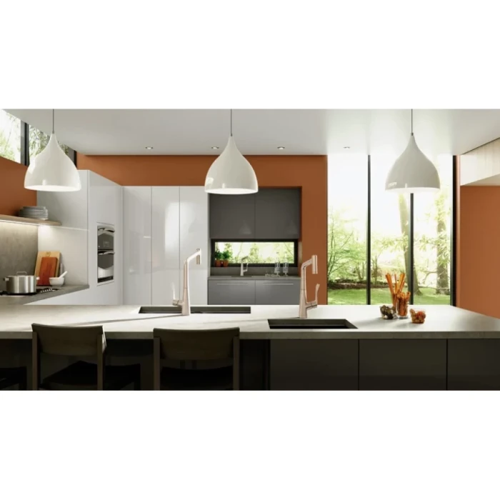 Hansgrohe смеситель для кухни 320 с выдвижным изливом, Metris Select M71, нержавеющая сталь арт. 14884800