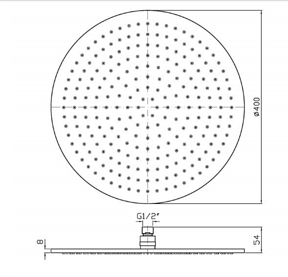 Zucchetti верхний душ, d400 мм, isystick, хром арт. z94267