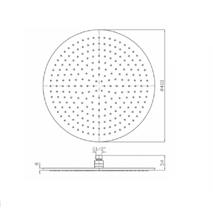 Zucchetti верхний душ, d400 мм, isystick, хром арт. z94267