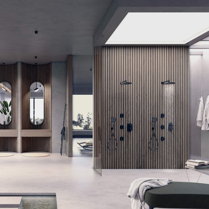 Bossini верхний душ d280 мм, на шарнире, apice, черный арт. i00430.073