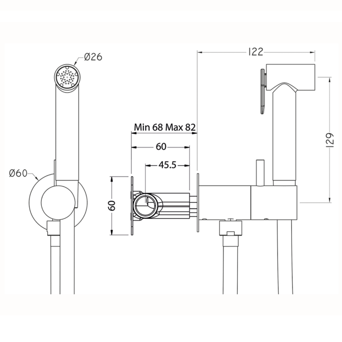 Cisal гигиенический душ - комплект с прогрессивным смесителем cv00797521 shower cisal, цвет: хром