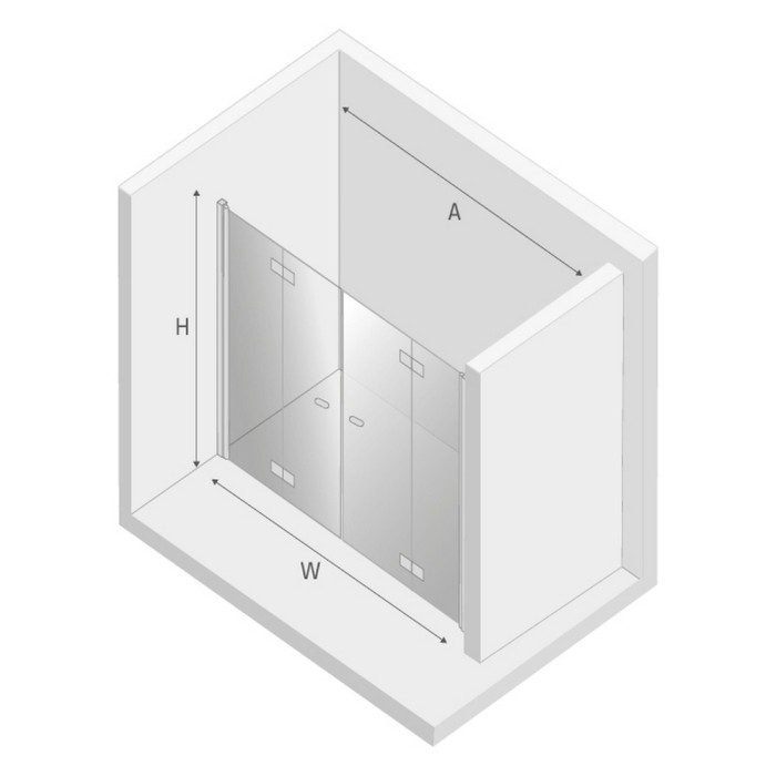 Дверь в нишу складные 170x195, New trendy New soleo chrome, хром арт. D-0260A