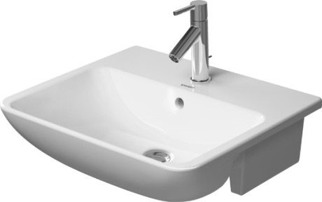 Duravit раковина встраиваемая до половины с тремя отверстиями под смеситель, me by starck, 0378550030 цвет: белый