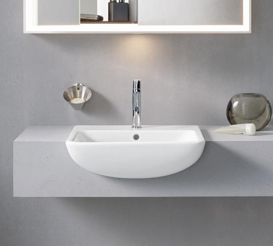 Duravit раковина встраиваемая до половины с тремя отверстиями под смеситель, me by starck, 0378550030 цвет: белый