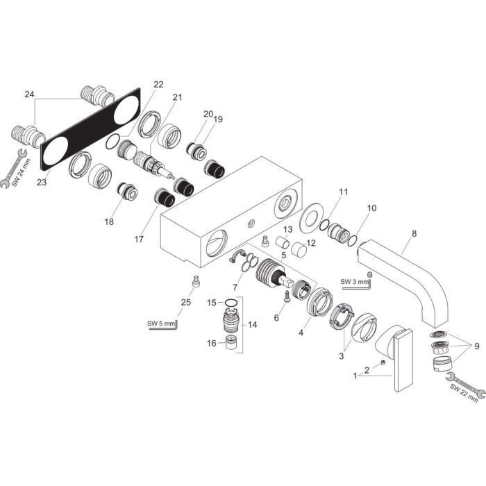 AXOR смеситель для ванны, внешнего монтажа, Citterio, золото арт. 39400990