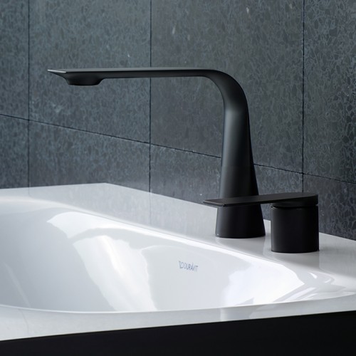 Duravit однорычажный смеситель для раковины на два отверстия, d.1, d11120002046 цвет: черный матовый