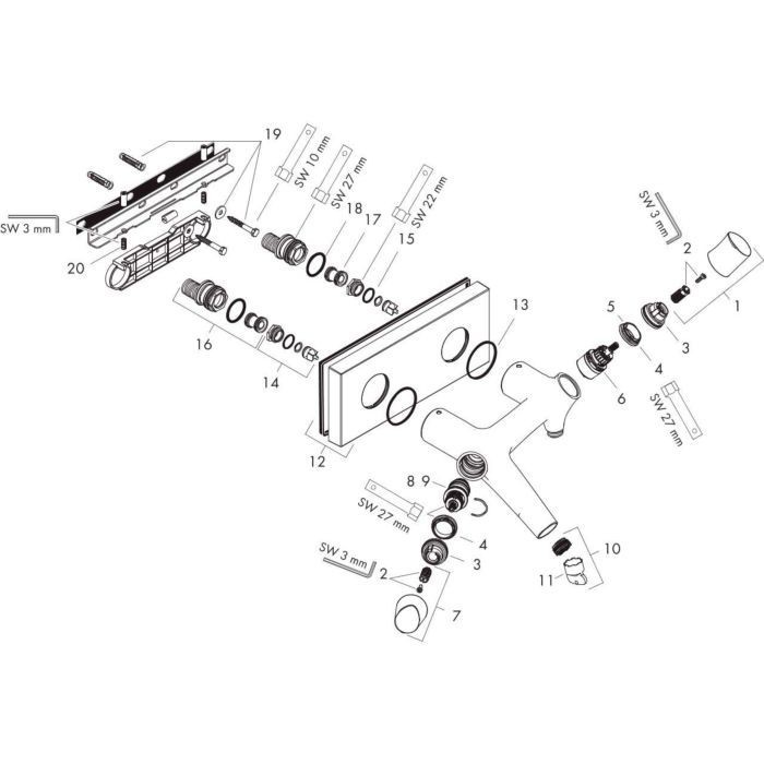 AXOR термостат для ванны, Starck Organic, шлифованная медь арт. 12410950