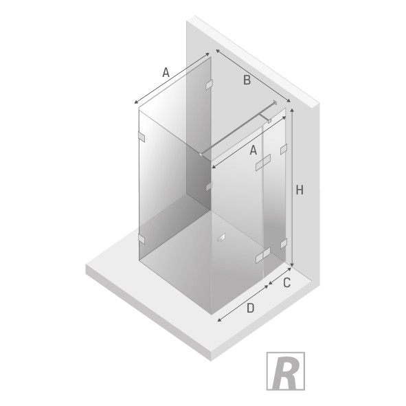 Душевое ограждение eventa r 80x80x200, New trendy Eventa chrome, хром арт. EXK-4596