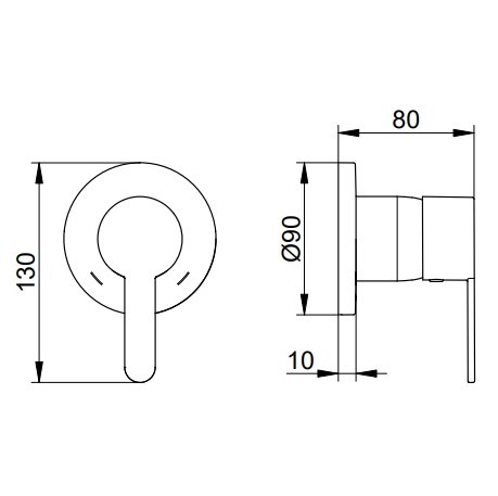 Keuco смеситель однорычажный для душа с круглой розеткой, ixmo, черный матовый арт. 59551 370301