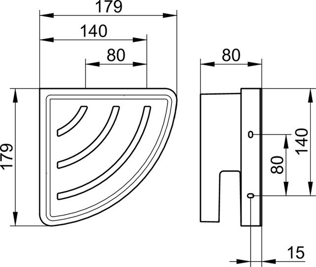 Keuco угловая полка для душа (корзина), collection moll, черный, хром арт. 12757 010001