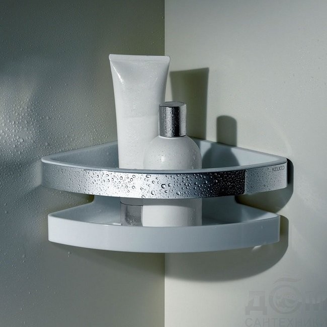 Keuco угловая полка для душа (корзина), collection moll, черный, хром арт. 12757 010001