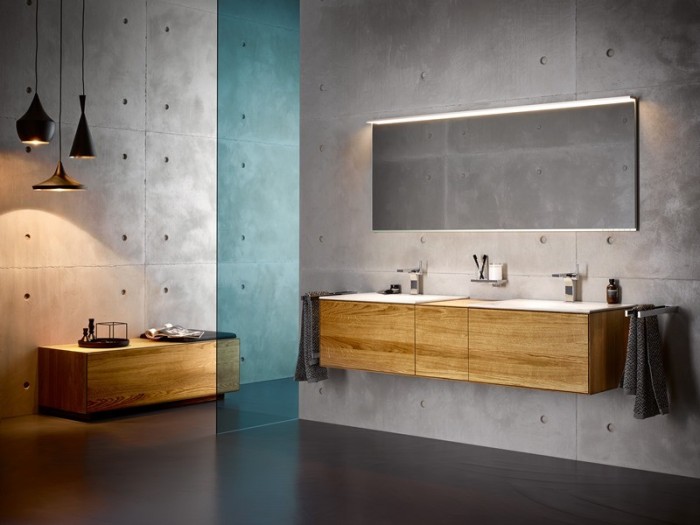 Keuco тумба под умывальник, 1050х400х535 мм отверстие слева 1 ящик фасад дуб, edition lignatur, арт. 33371 700121