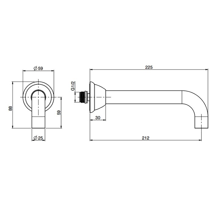 Fima Carlo Frattini излив для ванны 22см., настенный olivia, золото арт. f2156or