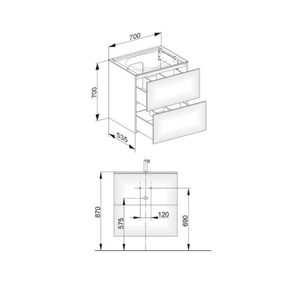 Keuco тумба подвесная под раковину с двумя выдвижными фронтами, edition 11, дуб светлый арт. 31342 890000