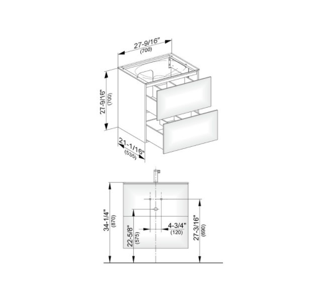 Keuco тумба подвесная под раковину с двумя выдвижными фронтами, edition 11, дуб светлый арт. 31342 890000