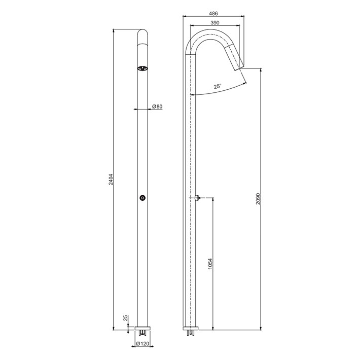 Fima Carlo Frattini душевая колонна с одним выходом outside outdoor, нержавеющая сталь арт. f5970x1rinox