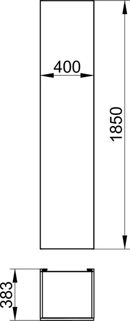 Keuco шкаф - пенал высокий подвесной петли справа, 4 стеклянные полки, edition 90, антрацит арт. 39030 390002