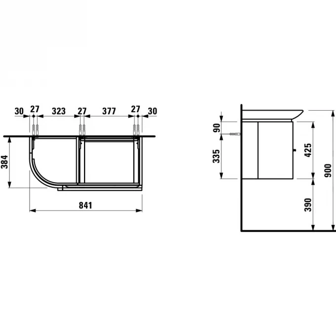 LAUFEN тумба под раковину 84x38, CASE - 4.0153.2.075.463.1