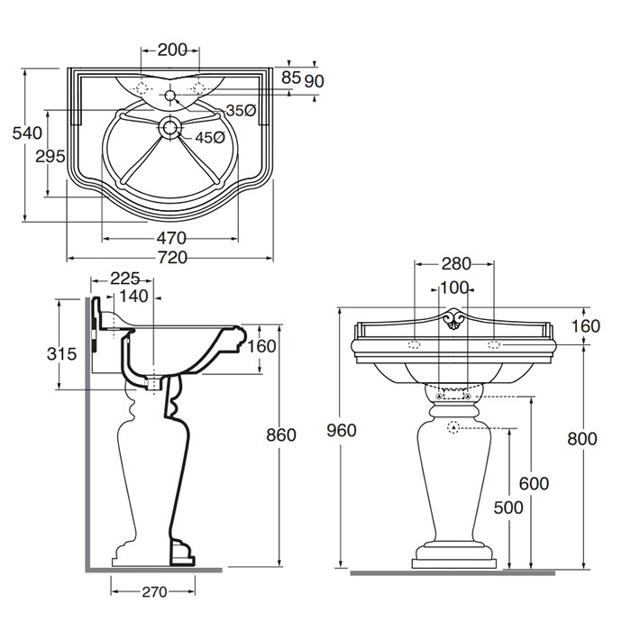 Azzurra раковина накладная 72х54х32см, с 1 отв., Azzurra, JULA07254T0MBI*1 цвет: белый