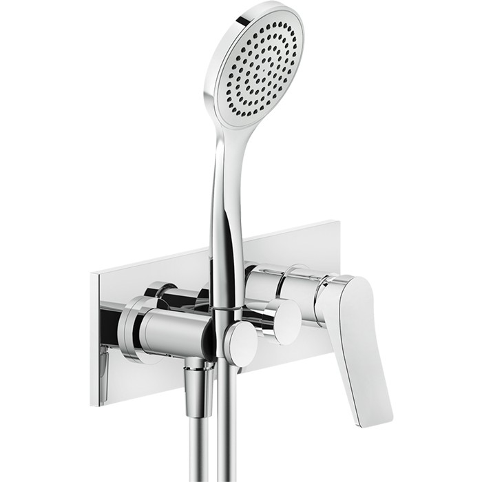 Gessi Встраиваемый смеситель для ванны на 2 источника, с душевой лейкой и переключателем, Rilievo, 59141#031 цвет: хром