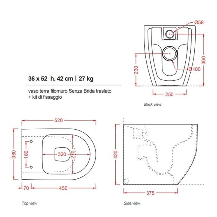 ArtCeram унитаз напольный, безободковый, mnv002 17 00 monet цвет: черный матовый