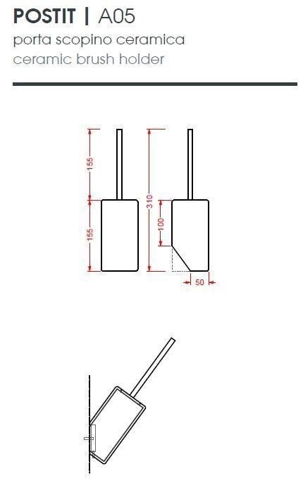 ArtCeram ершик для унитаза, psc002 01 00 post it цвет: белый глянцевый