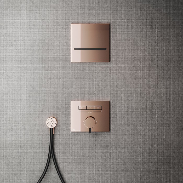 Gessi Смеситель для душа, с включением до 3 источников одновременно, Hi Fi, 63081#030 цвет: copper pvd