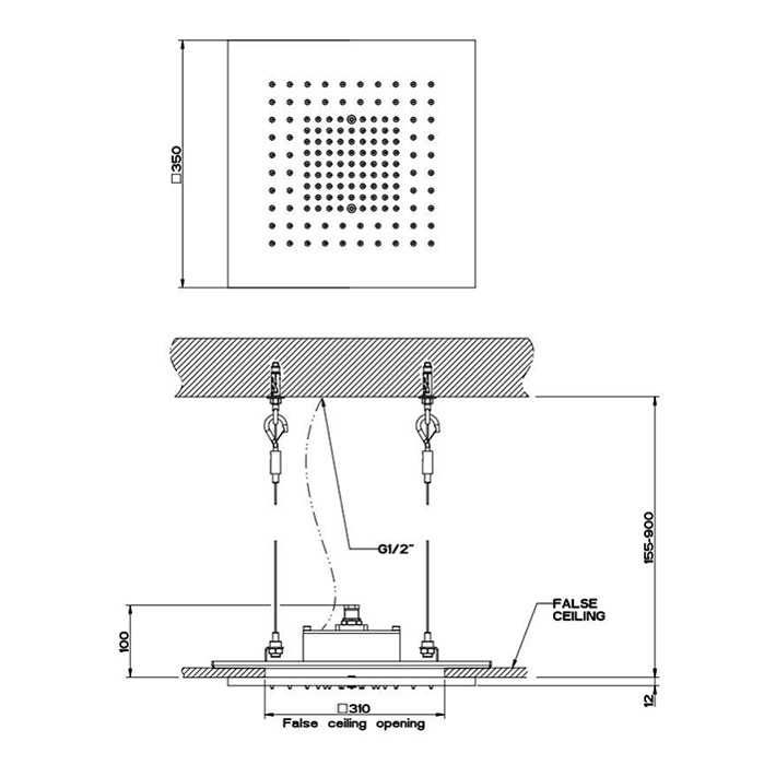 Gessi Верхний душ потолочный, Origini, 66352#031 цвет: хром