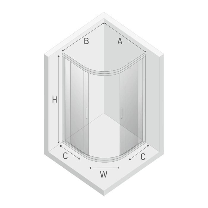 Душевое ограждение new praktic 80x80x195, New trendy New praktic chrome, хром арт. K-0575