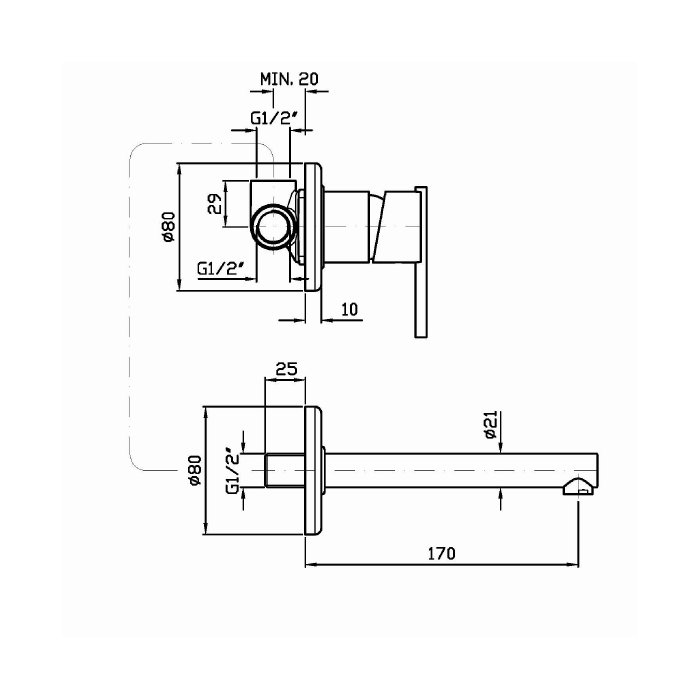Zucchetti встроенный однорычажный смеситель для раковины, на 2 отв., zxs, хром арт. zxs633 r99499